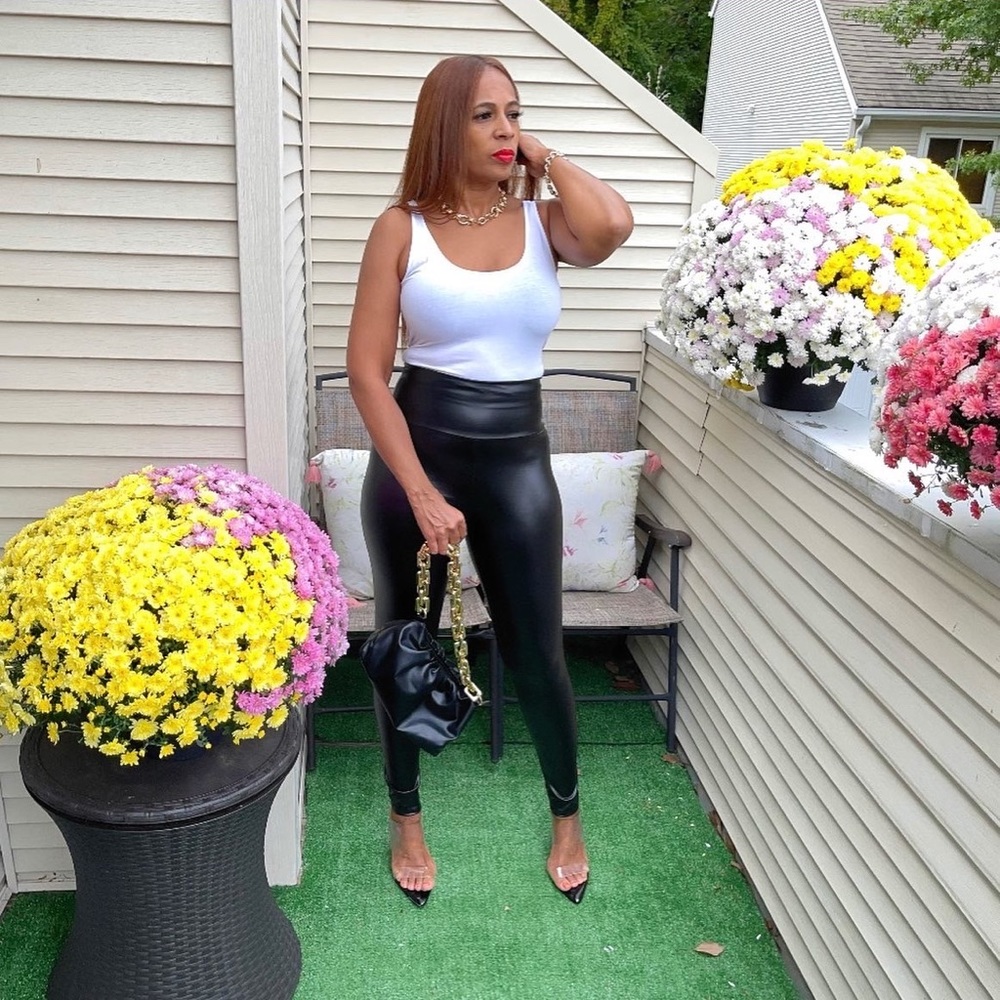 Black high waist leatherette pants